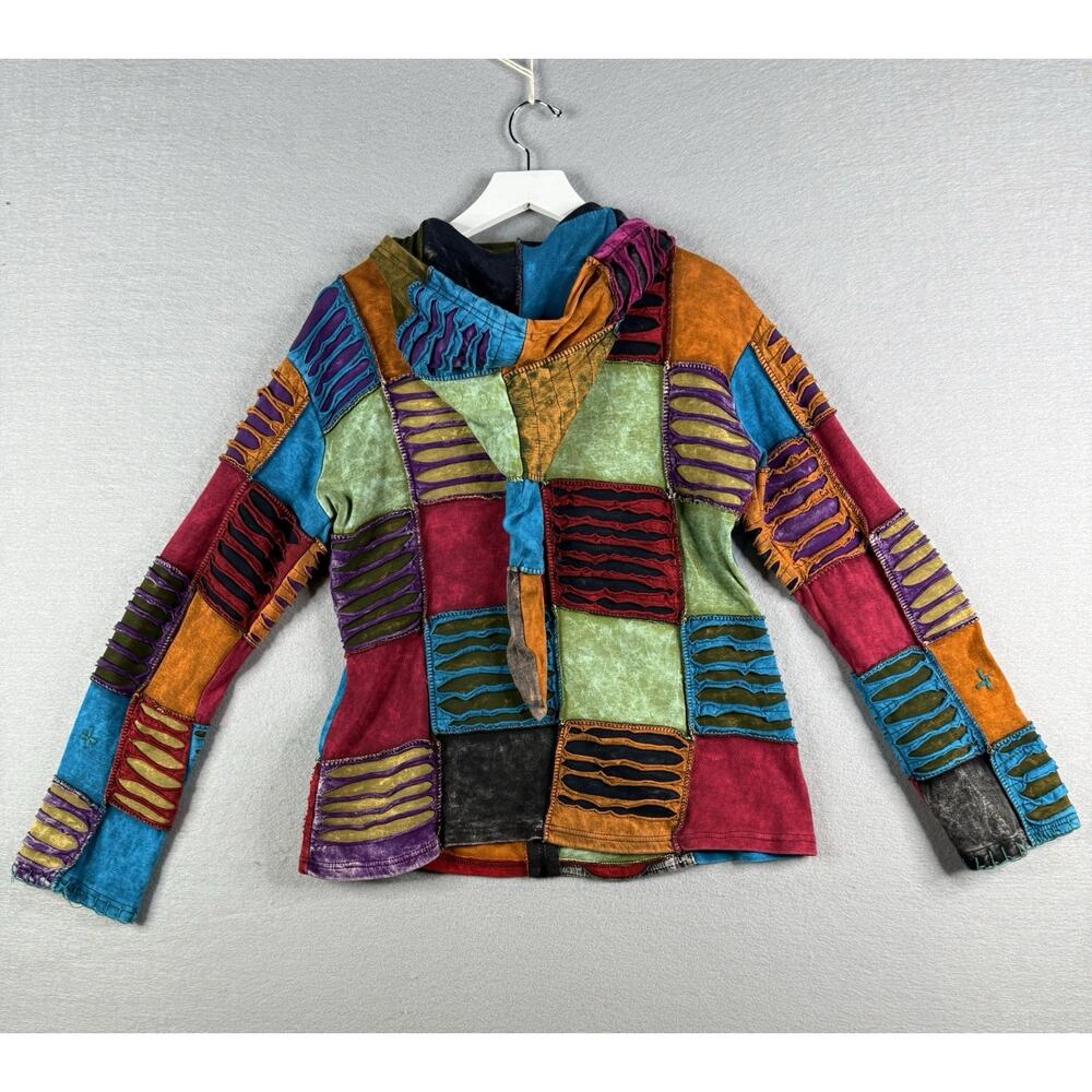 KPC Patchwork Pixie Hoodie Full Zip Jacket Womens… - image 5